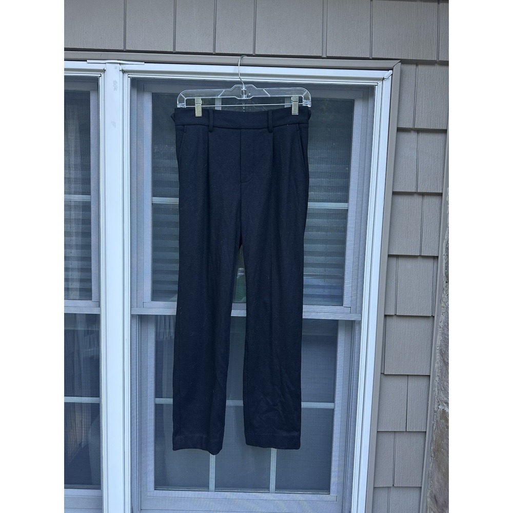 Vince Womens Size S black Wool Blend Pleated Pants elastic waist  Career Casual